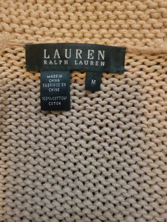 Lauren Ralph Lauren Cream Knit Button-Up Jacket - Picture 3 of 4